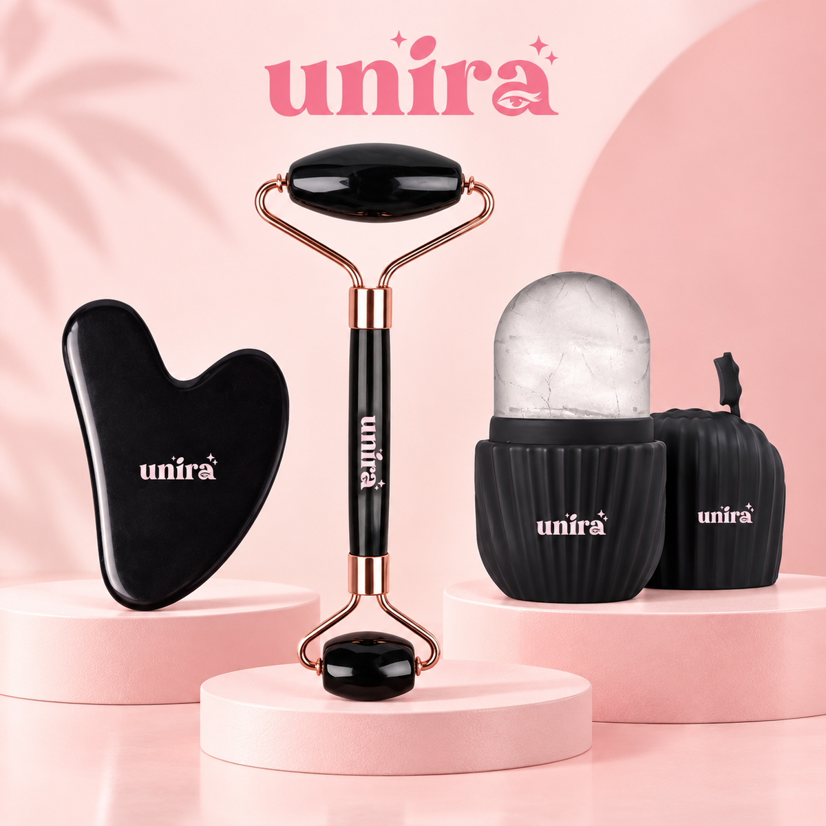 Facial Massage Set — Roller, Gua Sha and Ice Massage Tool