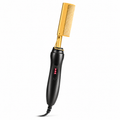 Electric Hot Comb Hair Straightener for Thick, Coarse Hair & Beards, Adjustable Heat up to 210°C, Gold